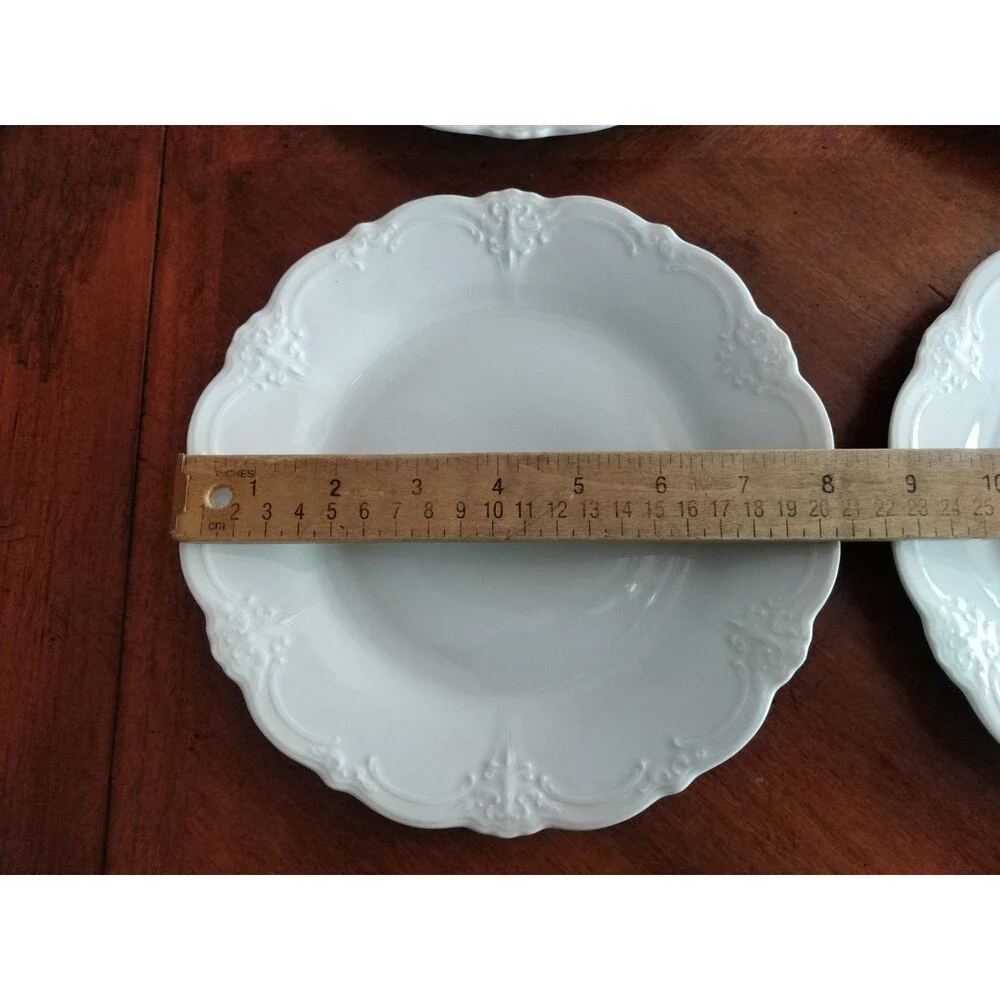 Set Lot 6x Tirschenreuth Baronesse Salad Dessert Plate 8.3” Wht Germany Bavaria